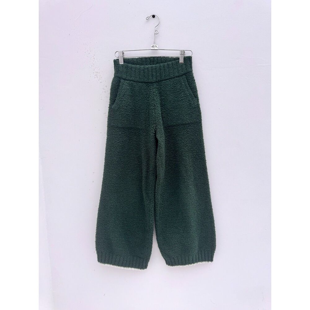 Athleta Girl Green Sherpa Wide Leg Lounge Pants Size M (8-10)
